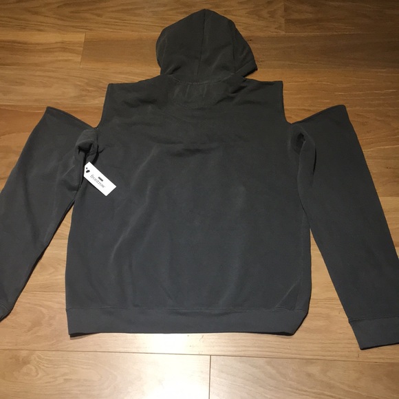 Front Row Cold Shoulder Grey Hoodie Ladies Size S *New* - Picture 4 of 8